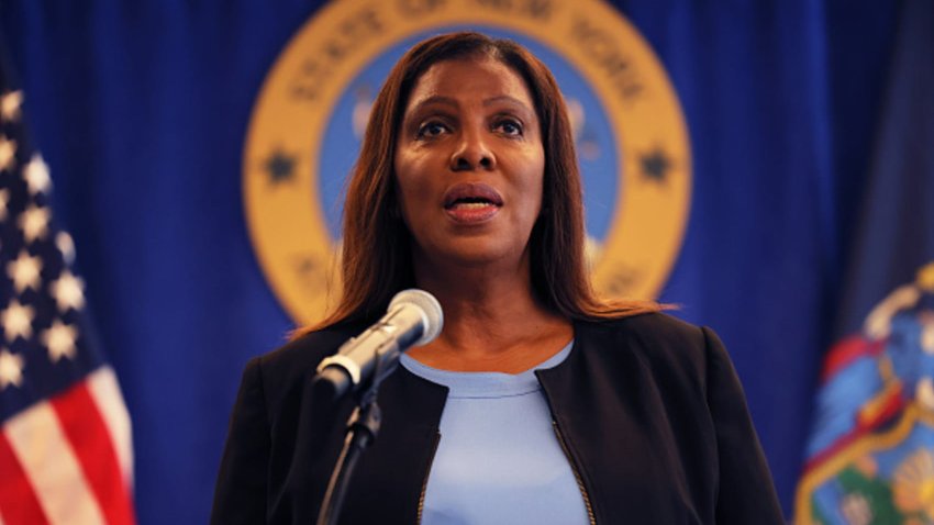 New York Attorney General Letitia James speaks during a press conference at the office of the Attorney General on July 13, 2022 in New York City.